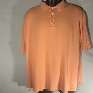Boston Traders Polo Shirt Mens Large Coral Peach 100% Peruvian Pima Cotton Golf‎